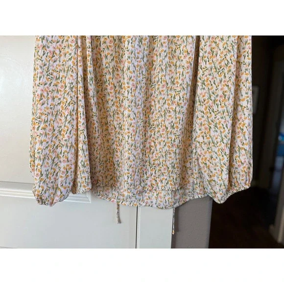 CeCe Women's Flowy Lightweight NWT Floral Print Summery Split Sleeve Blouse XL - Picture 12 of 13